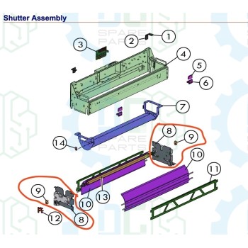 Kit UV Shutter Motor 3010117506 & Lamp Bearings Plates + Spring Clip 3010106193